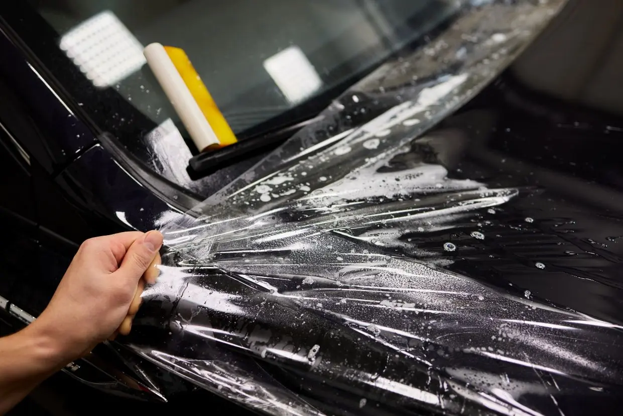 protection hood front car with colorless protective film 2